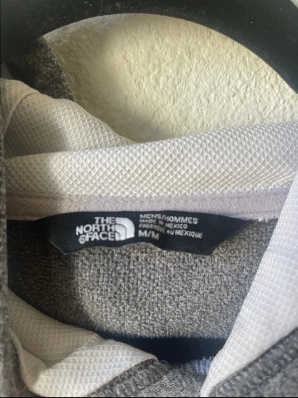 The North Face Men's Heather Gray Pullover Hoodie with White Logo